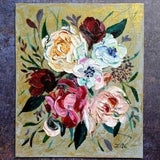Rose Painting Original Art Flowers Bouquet Artwork Impasto Painting Floral Wall Art Rose Artwork by Zhanna Vitkovska