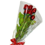 Mother's Day Chocolate Roses Bouquet of 6 Long Stem Roses in a Fancy Wrapping with Personalized Gift Card