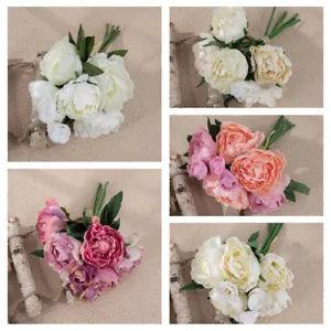 1 Bunch Artificial Peony Silk Flower Branch DIY Home Wedding Floral Flower Decor