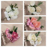 1 Bunch Artificial Peony Silk Flower Branch DIY Home Wedding Floral Flower Decor