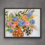 Still life painting 16x20??, Flower in vase decor, Colorful Artwork, original Acrylic painting  Ha Tran Willes