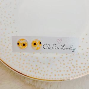 10mm sunflower, hypoallergenic stainless steel earrings