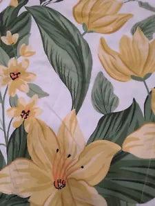 Reversible King Duvet Cover & Set Of 2 Shams 100% Cotton Lilies Plaid Multicolor