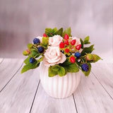 Bouquet Cold porcelain flowers-Realistic flower-Botanical sculpture-  handmade interior decoration-present for her- Mother's Day-,rustic