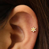 18G/16G Tiny Sunflower Internally Threaded Labret ? Flat Back Earring ? Tragus Stud ? Flat Back ? Helix Stud ? Cartilage Stud ? Nose Stud