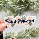 Floral Plant Powered Vegan Sticker Plant Based GO GREEN Waterproof Sticker 3"