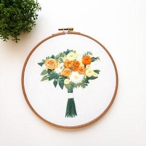 Rose bouquet embroidery wall art, hoop art, cross titch wall art, embroidery wedding gift, birthday gift for best friend, anniversary gift