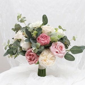 A&F Dusty Champagne Wedding Bouquet,  Wedding Bouquets, Blush Pink Bridal Bouquet, Bridesmaids Bouquet, Dusty Rose Ivory Wedding Bouquets