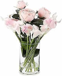 Mixed Real Touch Flowers Calla Lily and Silk Rose Artificial Flowers in Vase,