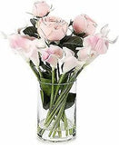 Mixed Real Touch Flowers Calla Lily and Silk Rose Artificial Flowers in Vase,