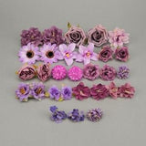 29Pcs Artificial Silk flower head Combo Set/Rose,Peony flowers DIY Craft Flower Kit Bridal Wedding Bouquets Baby Shower Decor Fake Floral