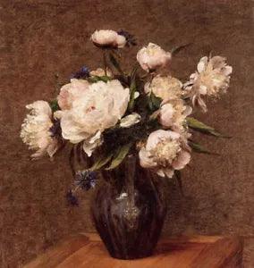 Art Oil painting Bouquet of Peonies still life flowers hand paint
