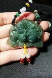 100% Natural Hand-carved Jade Pendant Jadeite Necklace peony flower A93