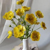 Buttercup flowers. Ranuncylus acris. Cold porcelain flowers for the interior or Home decor. Wildflowers. Real touch flower arrangement.