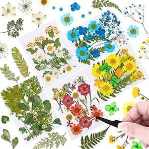 Dried Flowers for Resin Molds102Pcs Natural Dried Pressed Flowers Leaves Bulk...
