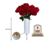 1PCS,Big Memorial Cemetery Vase Flower Holder Metal Stake,Big Size Flower Bouquet Holder for Long Stem Roses,Tulips in Garden,Yard,18 Inches