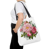 Peony tote bag, flower bag, floral tote bag, canvas tote bag, mom gift.