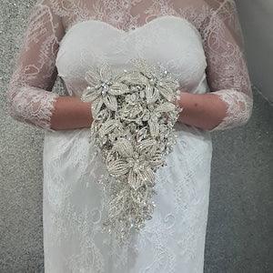 Diamante bouquet brooch Jewel rhinestone crystal wedding bouquet Crystal Bridal Bouquet, bling cascade Jewel bouquet by Crystal wedding uk