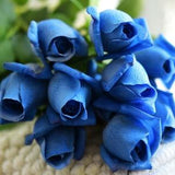Dusky French Blue Long Stem 21 inch Roses Real Touch Silk Artificial Flowers 'Petals Feel and Look Like Fresh Roses' FiveSeasonStuff Floral
