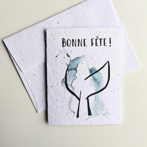 Whale tail happy birthday, happy birthday on plantable seed paper or watercolor white paper, animal ecofriendly card