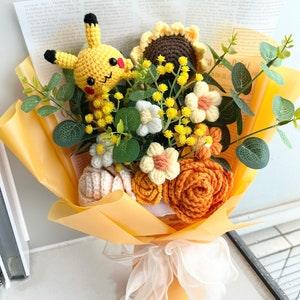 Knitted Flower Bunch, Knitted Sunflower, Handmade flower, Crochet Sunflower, Crochet Bouquet, Crochet Flower, Gifts, Congregation