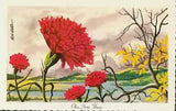 1967 Ohio State Flower Scarlet Carnation Unused Postcard Signed Ken Haag