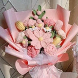 crochet tulip flower bouquet,crochet rose flower bouquet,knitted flower,gifts for her,christmas gift,Graduation Gifts,Graduation Gifts