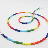 Rainbow beaded glasses chain in small colorful Japanese seed beads for LGBTQ; reading glasses chain, glasses leash, glasses necklace holder