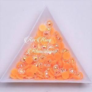 Sunflower Tangerine AB Jelly-Flatback Resin Rhinestones-Non Hotfix-4mm-5mm-6mm-500 or 1000pcs