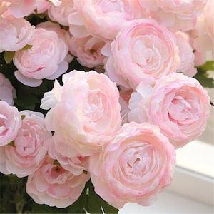 Artificial Ranunculus Home Decor Fake Flowers Silk Ranunculus Table Centerpieces 10 Bunches Faux Ranunculus Realistic Wedding Flowers QT1-48