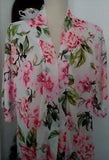 Show Your MuMu 0/S Kimono Robe Pink Green Peonies Floral Short Sleeves