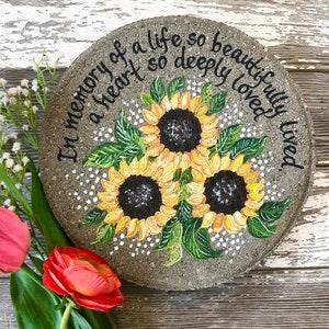 SUNFLOWER Memorial Stone, Memorial Garden Stone, Memorial Gift, Memorial Gifts, gift ideas for memorials, Sympathy Gift, Condolences Gift