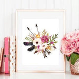 Flower posy print, peony artwork, peony bouquet, guest room decor, blush nursery decor, floral bouquet print, peony print, bohemian nursery