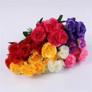 Versatile 10 Head Silk Carnation Fake Plants for Various Decorative Purposes