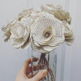 12 Paper Book Roses, Book Roses, Book Flower, Paper Rose Bouquet ,Repurposed Book, Set of 12 Book Flowers, Wedding Decoration, Home D???cor