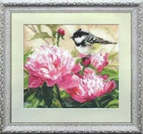 New Alisa Cross Stitch Kit Titmouse among the flowers of peony 1-22