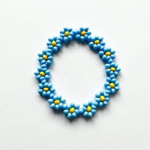 CHUNKY FLOWER BRACELET - Sky Blue