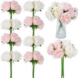30 Pcs Artificial Peonies Silk Flower Fake Peonies for White, Light Pink