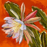 Orchid cactus flower print orange flower art print Epiphillum flower painting orchid cactus art painting bright orange bold color art