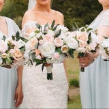 Wedding bouquet, Bridal bouquet, Blush wedding flowers, Silk wedding flowers, Boho bouquet, Blush bouquet, Blush Bridesmaid bouquets