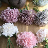 35*16cm Silk Artificial Bouquet Peony Flower Hydrangea Wedding Bridal Party Vase