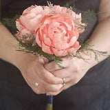 Sola wood flower,  peony bouquet,  minimalist bouquet,  bridesmaids bouquet,  mini bouquet,  coral flower,  coral bouquet,  flower girl