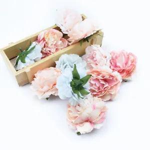 5PCS 8CM Silk Peony Decorative Home Decor DIY Gifts Artificial Flowers Wall
