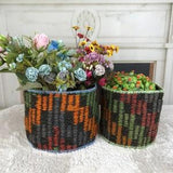 kilim basket planter, indoor decor planter, flower pot cover, bedroom basket, woven pot basket, orchid planter, basket for entry, PH 2127
