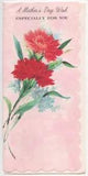 Vintage 1970 Carnations Flowers Glitter American Greetings Mother??s Day Card