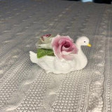Vintage Aristocrat Extra Large 1950s Porcelain Bone China Flower Bouquet in Swan