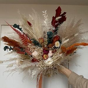 Autumn boho bouquet all preserved and dried flowers  /  fall wedding bridal bouquet