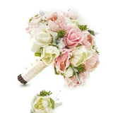 Pink White Peonies & Roses Bridal Prom Bouquet Eucalyptus Greenery - Add Groom Boutonniere Wedding Arch Flowers Centerpiece Corsage More!
