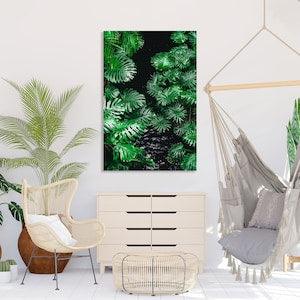 Green Plants print canvas, Foliage wall art, Green Leaves canvas, Leaves home decor, Green wall decor, Leaves painting on canvas