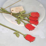 Wooden Rose Flower bouquet Valentine's day gift for wife or girlfriend - personalised gift for her - wood bunch of flowers